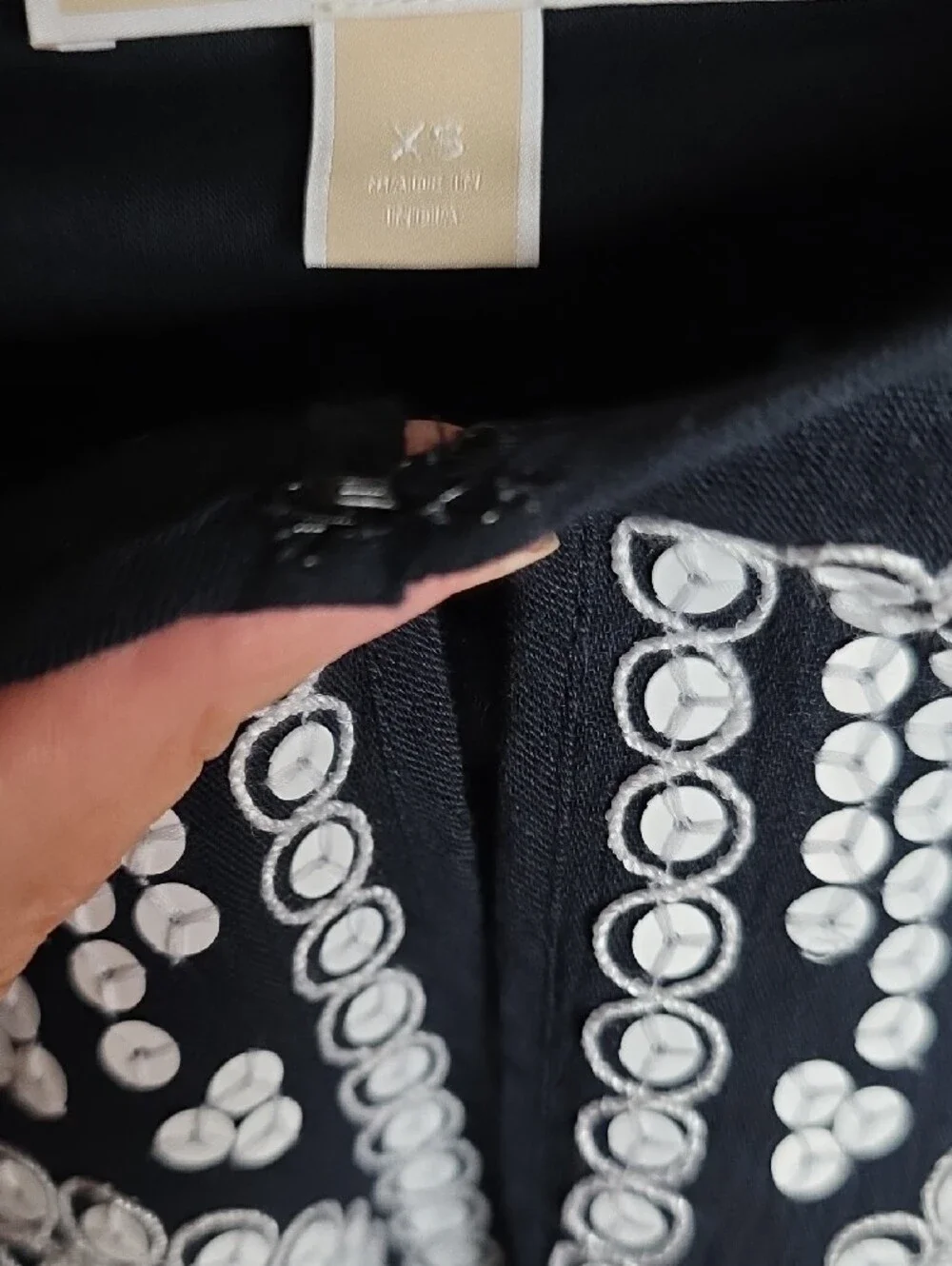 Michael Kors Black Top with Ivory Label Detail